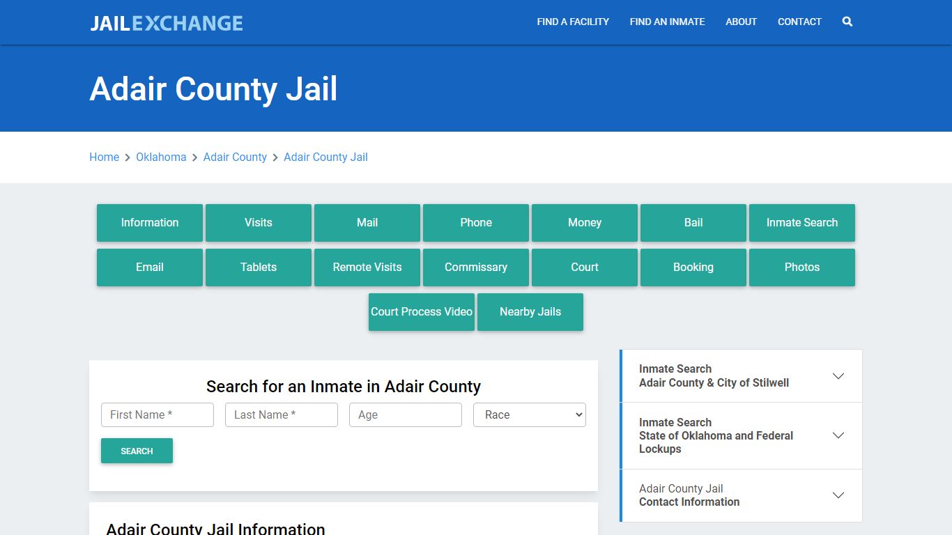 Adair County Jail Roster Lookup, OK, Inmate Search